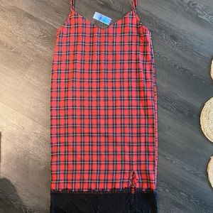 Plaid slip dress